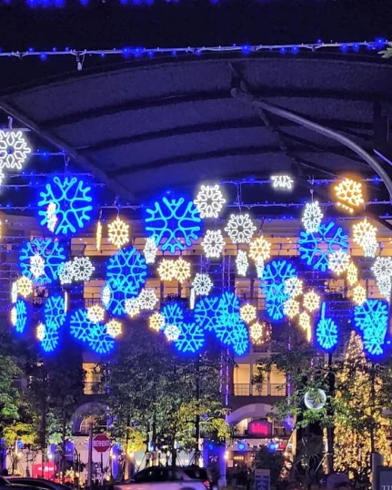 Glittering Christmas lights at Miri Times Square