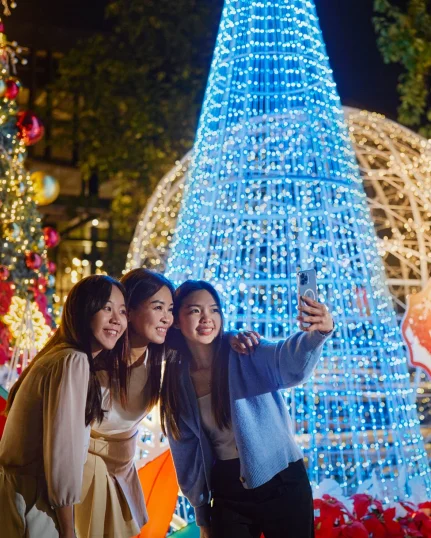 Revellers at the Year-end Light Festival 2022 in Desa ParkCity.